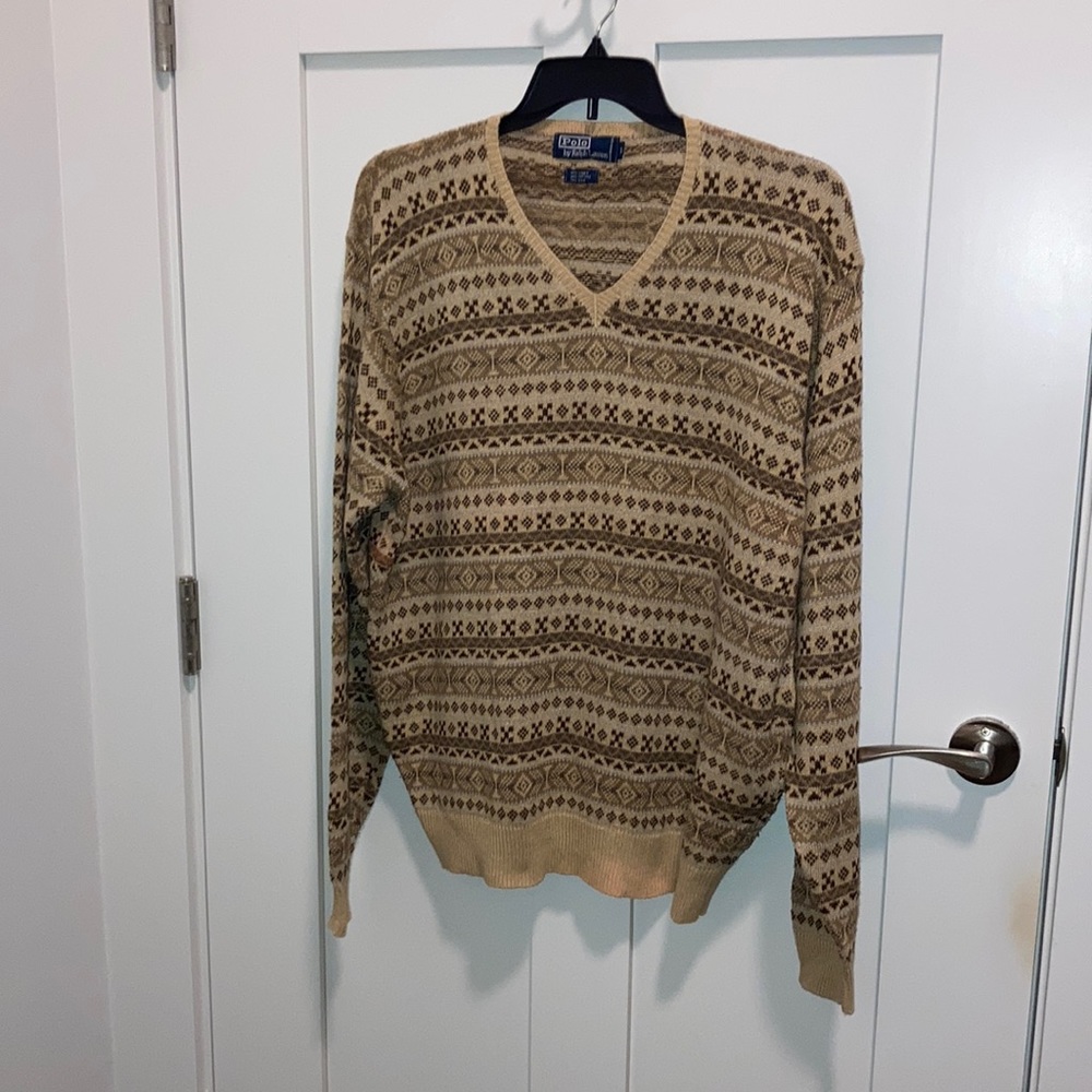 Mens vee-neck sweater. Polo by Ralph Lauren.